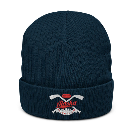 Alaska Hockey Banner Ribbed Beanie
