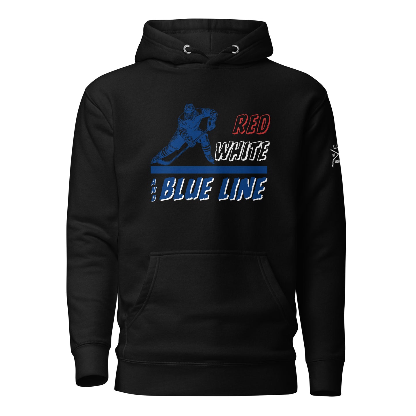 Red White and Blue Line Hoodie