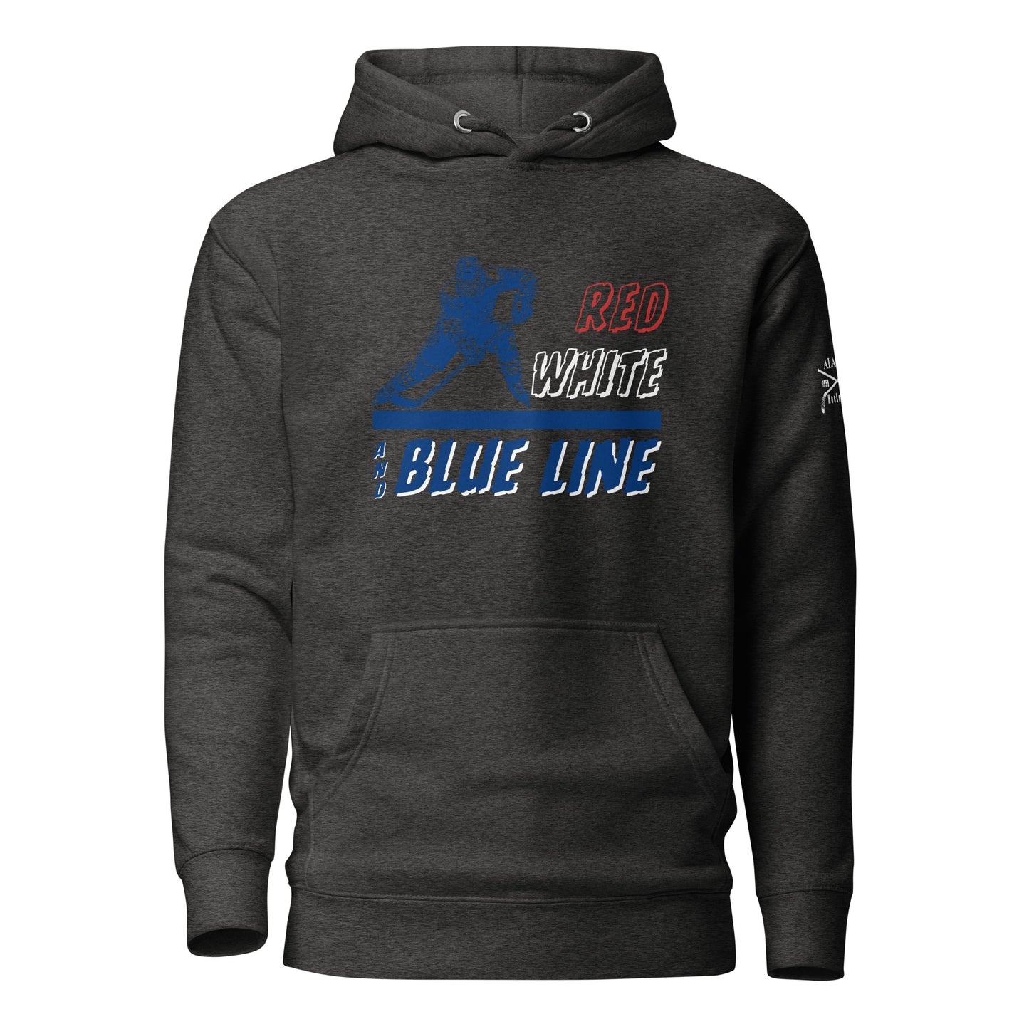 Red White and Blue Line Hoodie