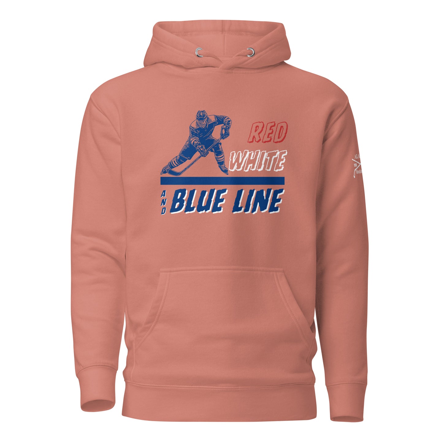 Red White and Blue Line Hoodie