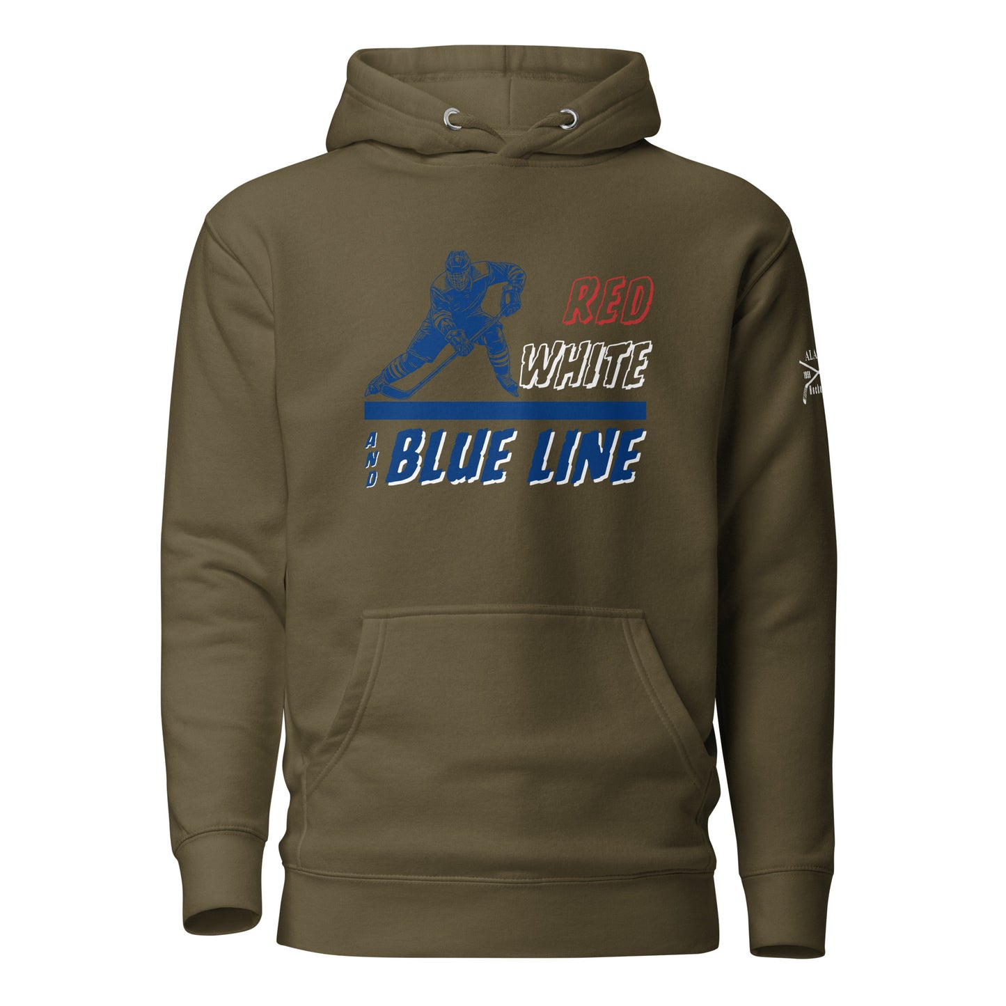 Red White and Blue Line Hoodie
