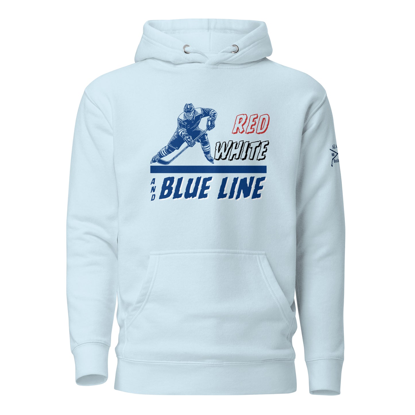 Red White and Blue Line Hoodie