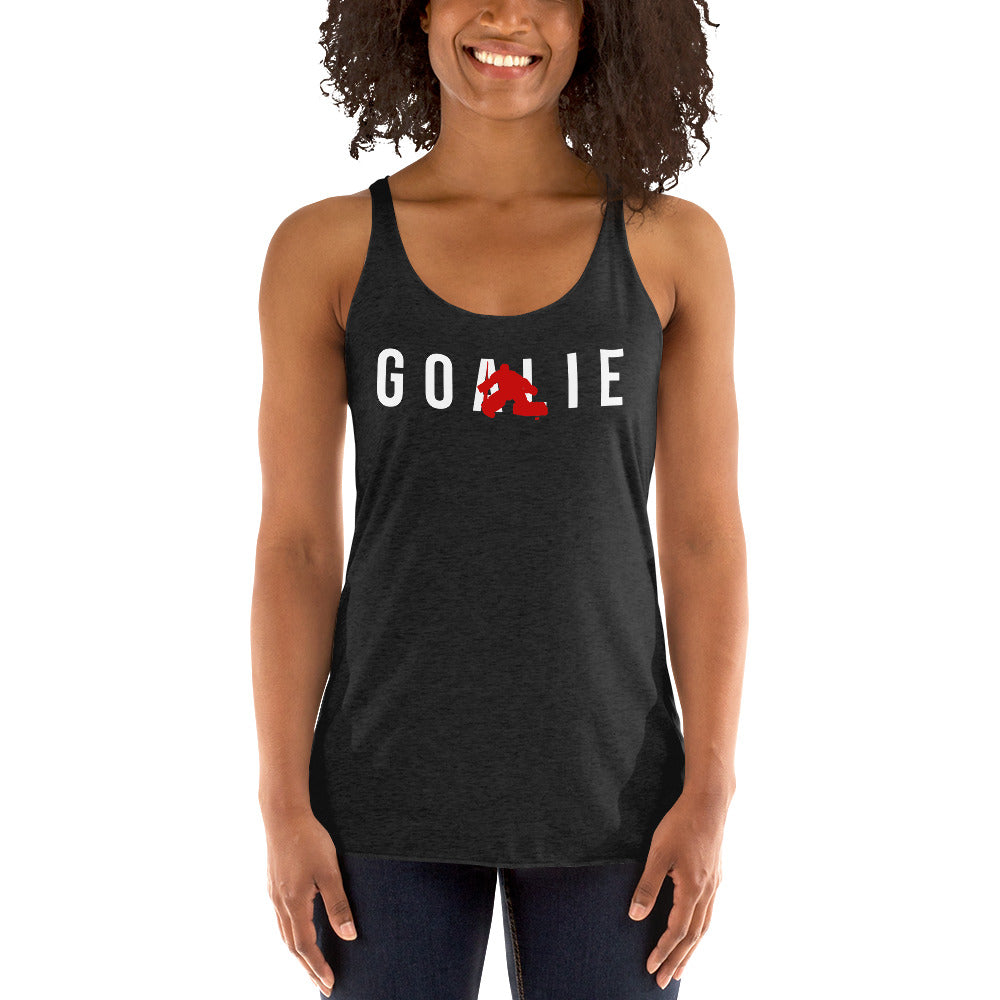Goalie Silhouette Racer Tank