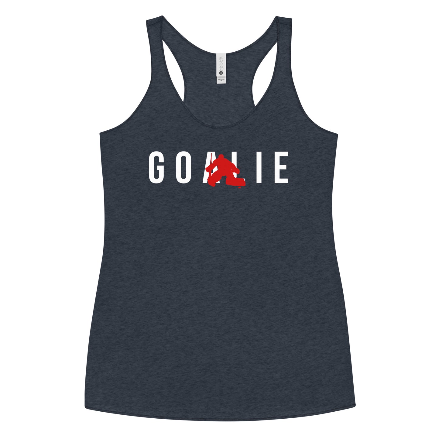 Goalie Silhouette Racer Tank