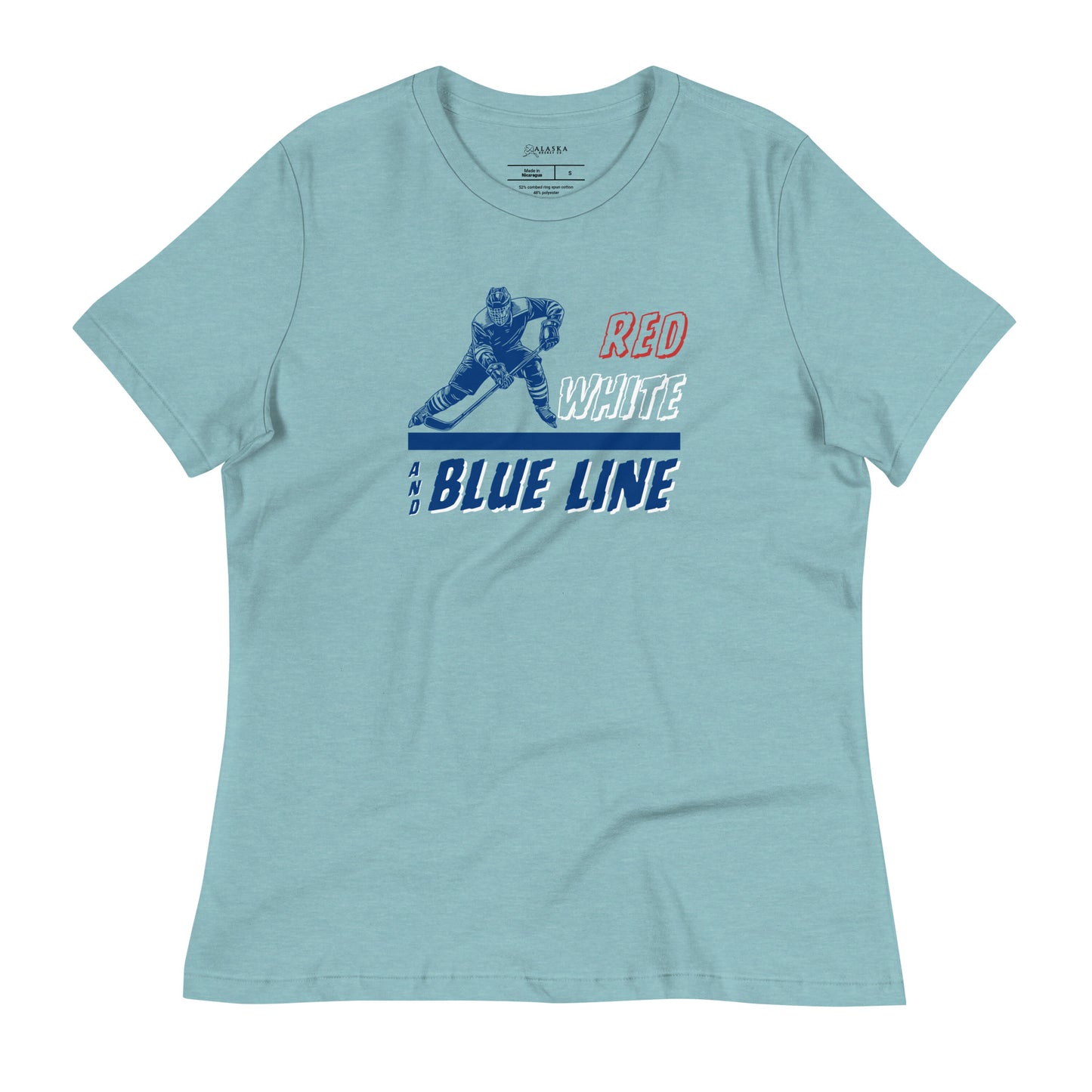Red White and Blue Line Women's Relaxed T-Shirt