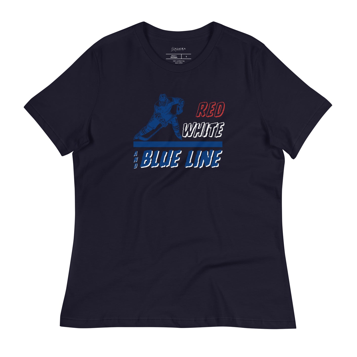 Red White and Blue Line Women's Relaxed T-Shirt