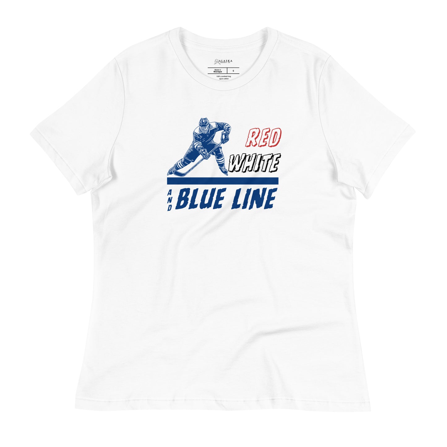 Red White and Blue Line Women's Relaxed T-Shirt