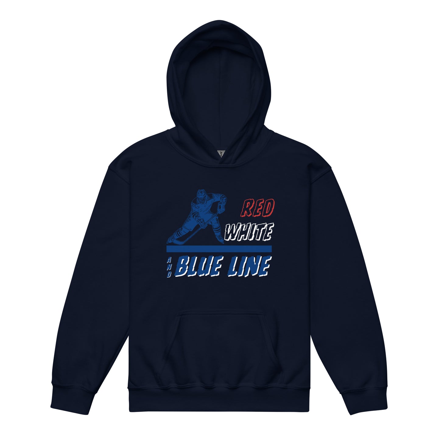 Red, White, and Blue Line Kids Hoodie