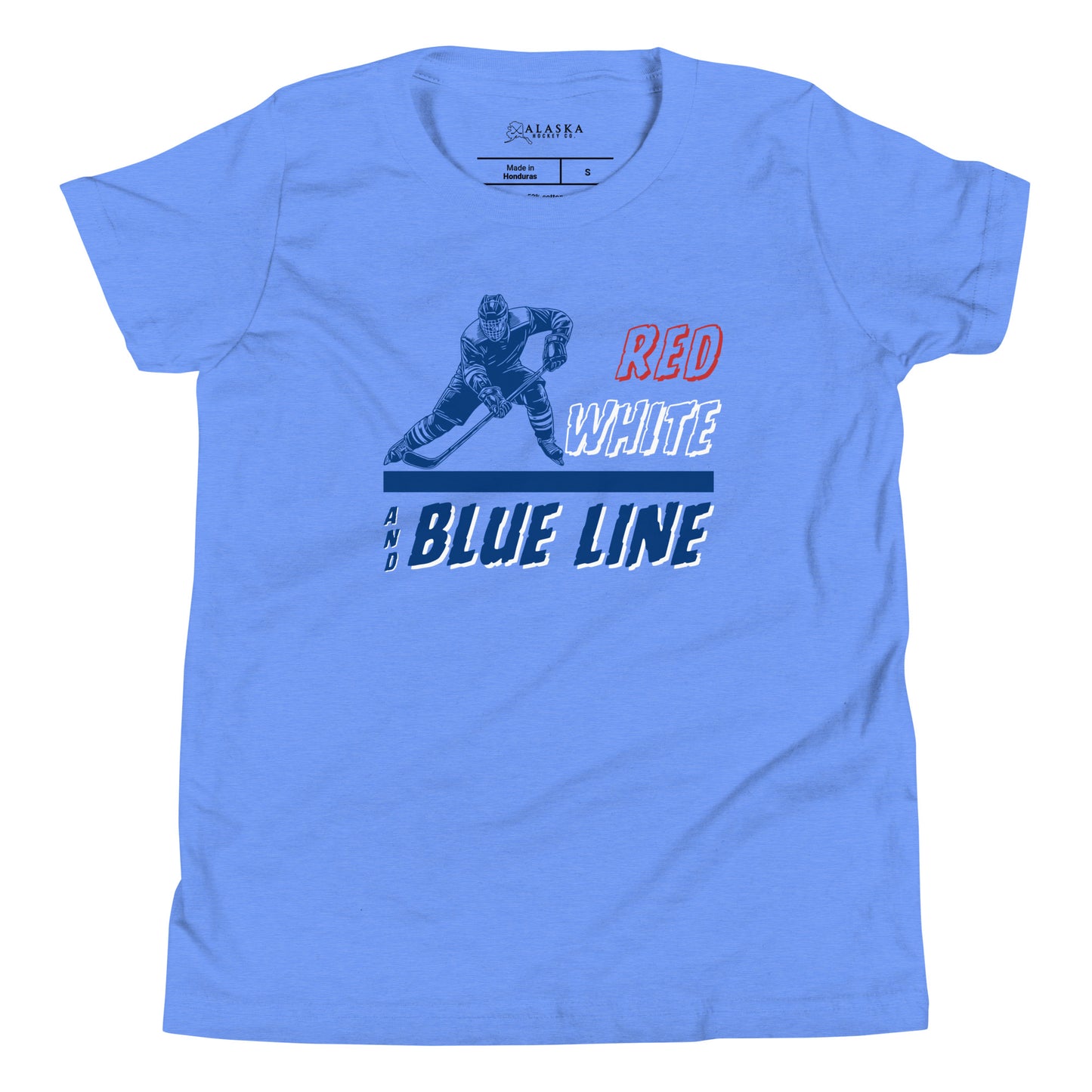 Red White and Blue Line Kids T-Shirt
