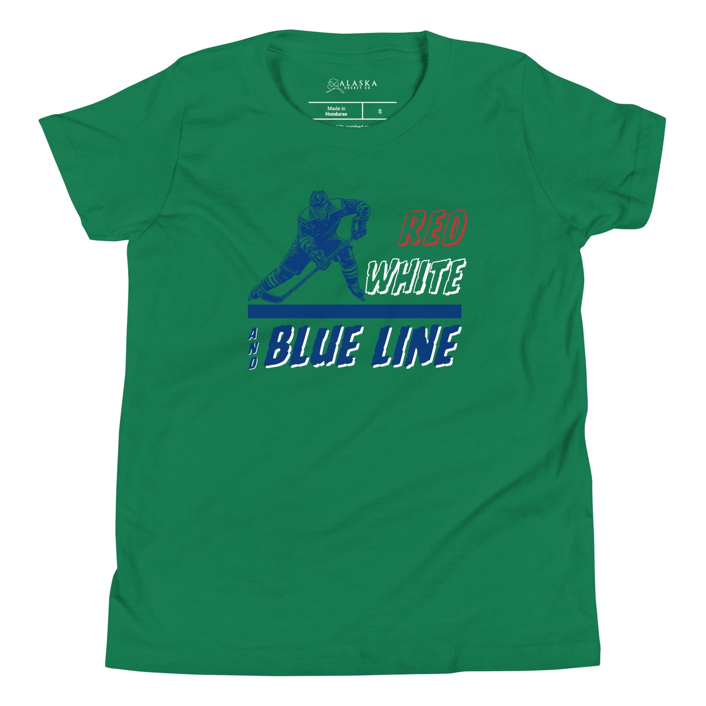 Red White and Blue Line Kids T-Shirt