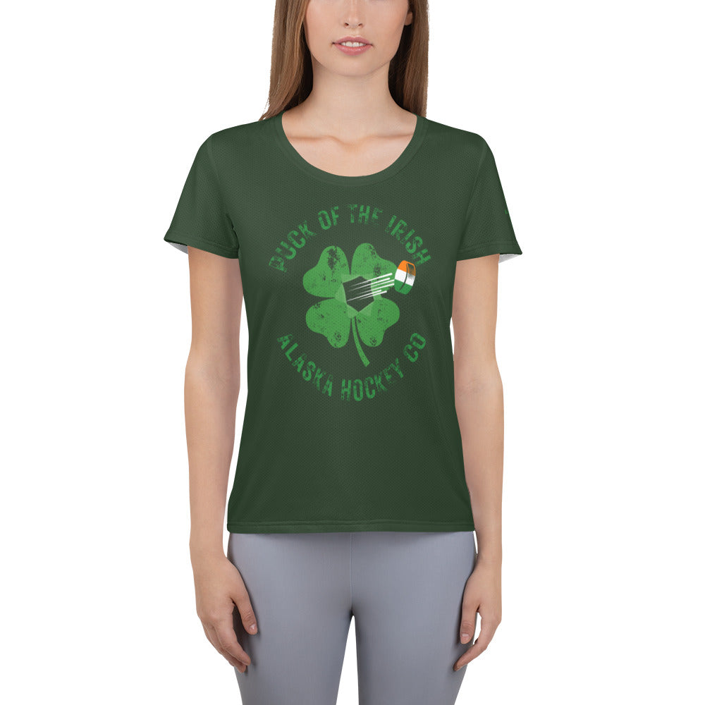 Puck of the Irish Women's Athletic T-shirt