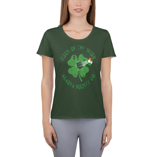 Puck of the Irish Women's Athletic T-shirt