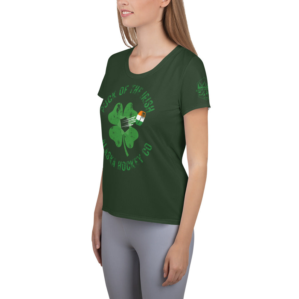 Puck of the Irish Women's Athletic T-shirt