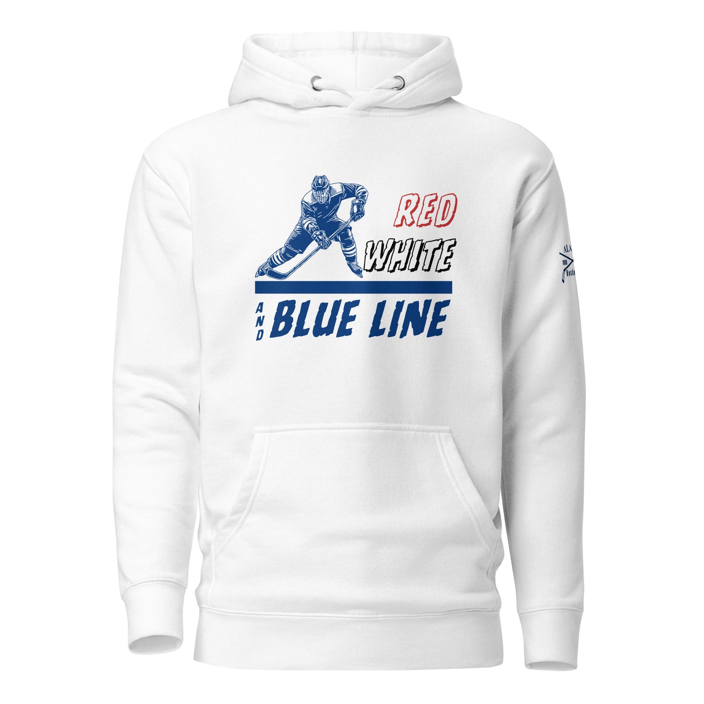 Red White and Blue Line Hoodie