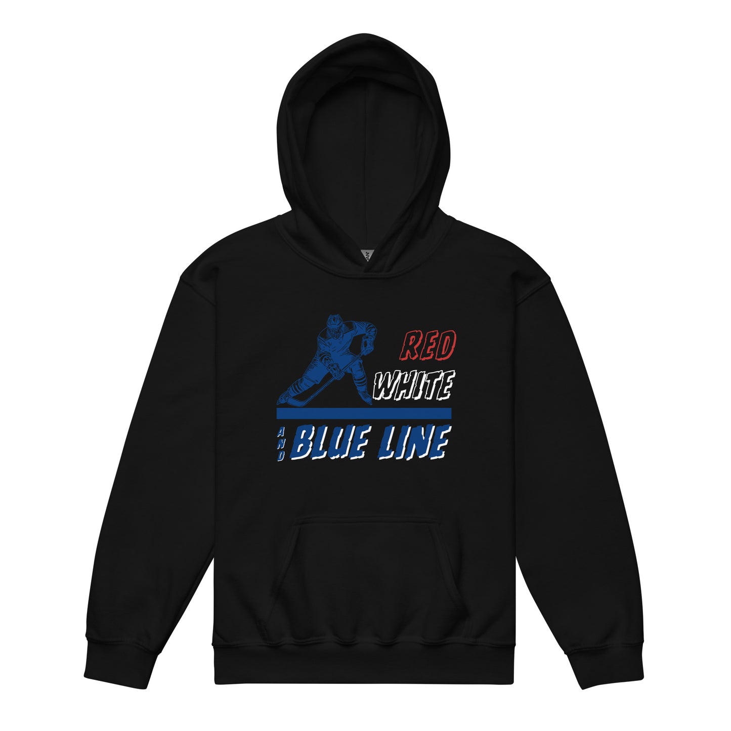 Red, White, and Blue Line Kids Hoodie